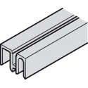 Double guide track, Aluminium, silver coloured anodized
