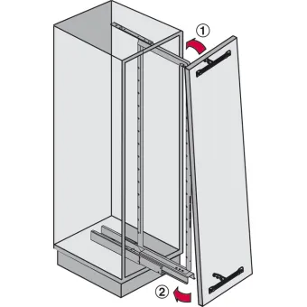 Larder unit pull-out DISPENSA W300mm H1900-2300mm, steel, installation behind fronts