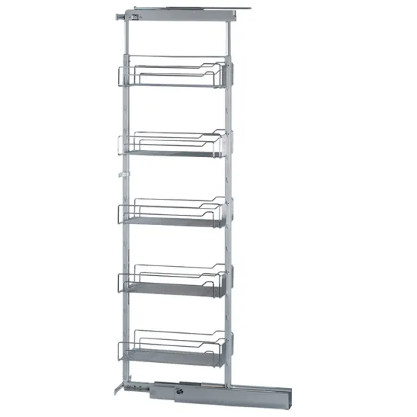 Larder unit pull-out, steel, installation behind fronts, baskets