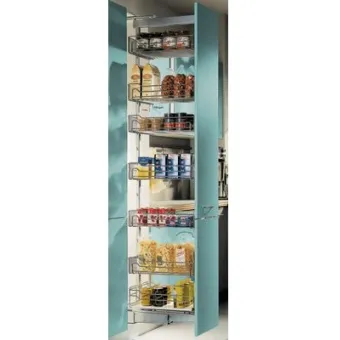 Larder unit pull-out, steel, installation behind fronts, baskets
