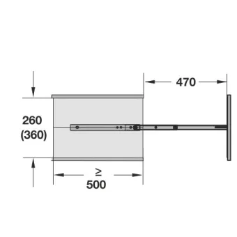 Larder unit pull-out, steel, installation behind fronts, baskets