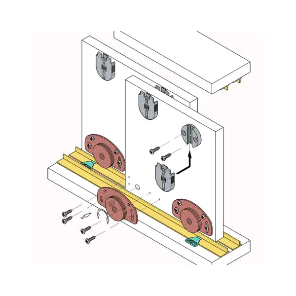 Sliding door system set for 40kg doors