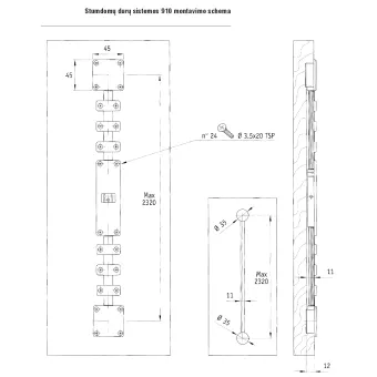 Suveržimas durims L2320mm,