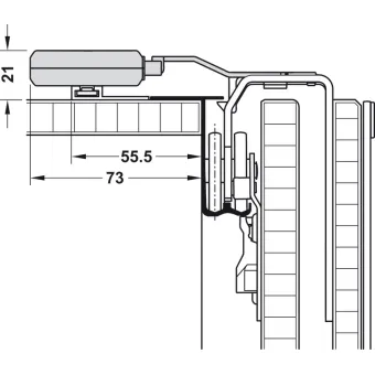 Švelnaus uždarymo mechanizmas SMUSO 50VF S 3 durims 100mm,