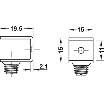 Shelf support, for screwing into drill hole Ø3mm, steel