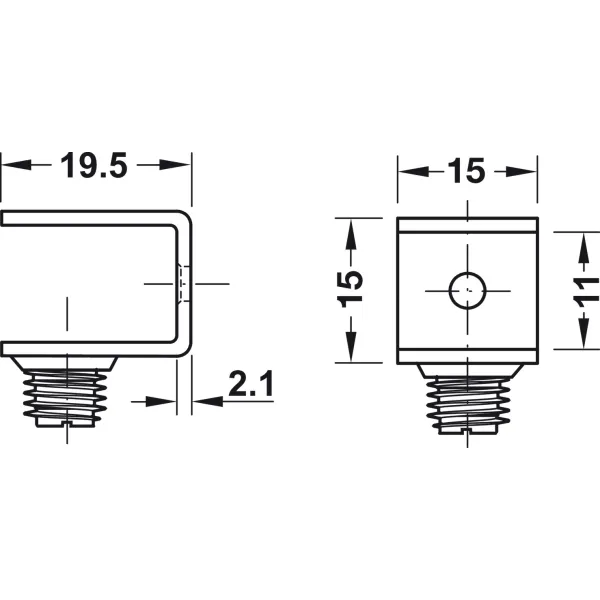 Shelf support, for screwing into drill hole Ø3mm, steel