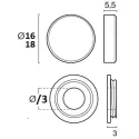 Mirror holder Ø16mm chrome