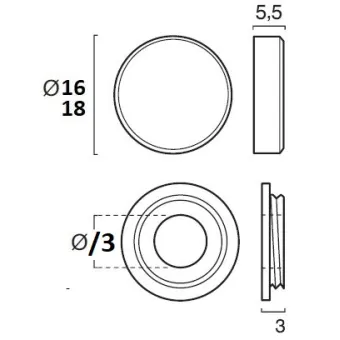 Laikiklis veidrodžiui Ø18mm, chromas