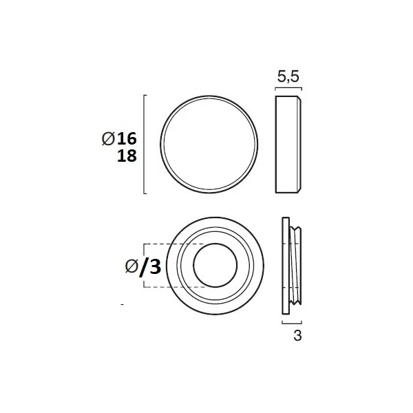 Laikiklis veidrodžiui Ø18mm, chromas