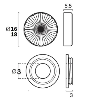 Mirror holder Ø16mm chrome