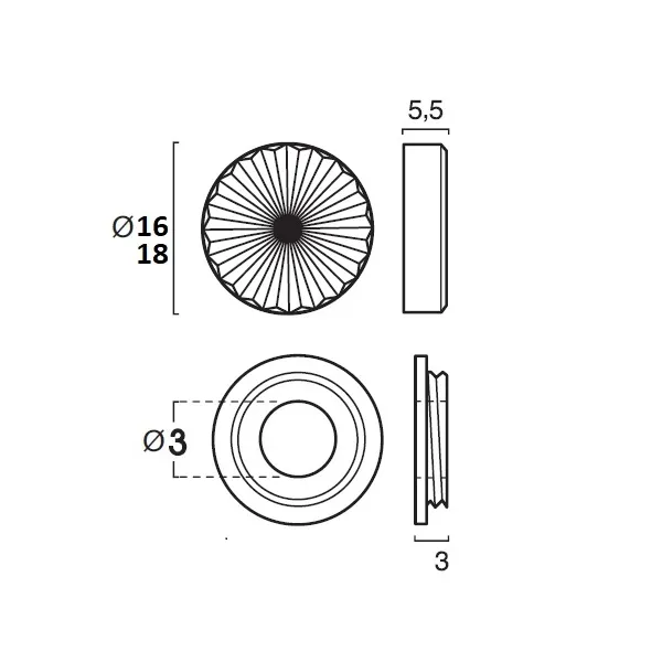 Laikiklis veidrodžiui Ø16mm, chromas