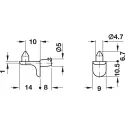 Shelf support, for wooden shelves, zinc alloy, with pin for securing shelf, load bearing capacity 15kg