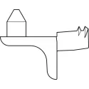 Shelf support, for wooden shelves, zinc alloy, with pin for securing shelf, load bearing capacity 15kg