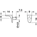 Shelf support, for inserting into drill hole Ø5mm, zinc alloy
