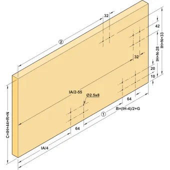 Sliding door fitting, Finetta F-Flush51 10A, set