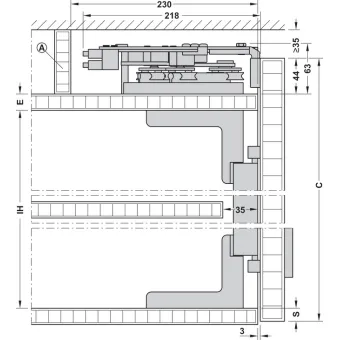Sliding door fitting, Finetta F-Flush51 10A, set