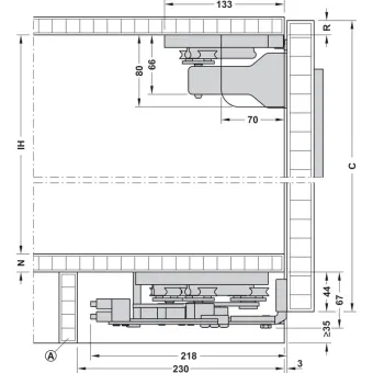 Sliding door fitting, Finetta F-Flush51 10A, set