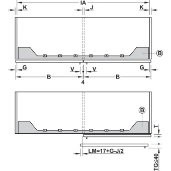 SDS Finetta F-Flush51 10A medinėms 2 durims P988-1115mm,