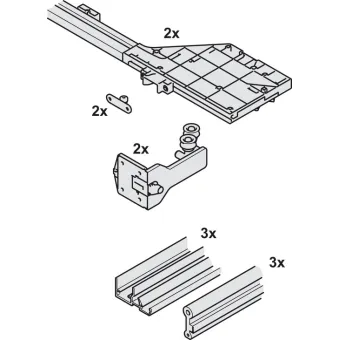 Profilių komplektas apatiniam F-Flush51 tvirtinimui P860-1627mm,