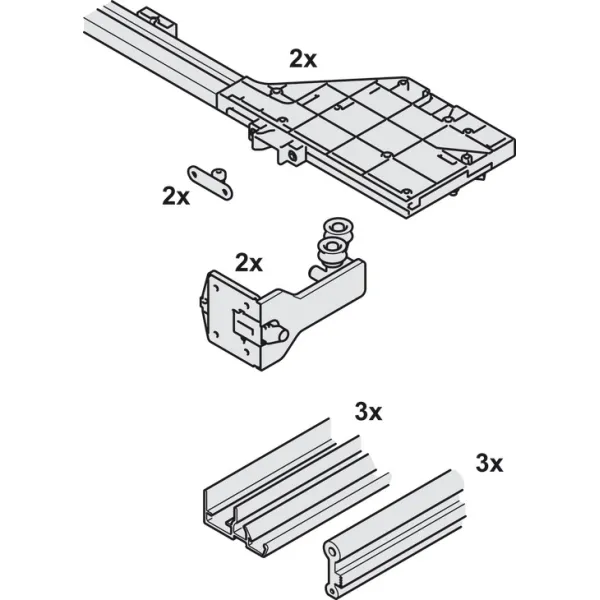 Profilių komplektas apatiniam F-Flush51 tvirtinimui P860-1627mm,
