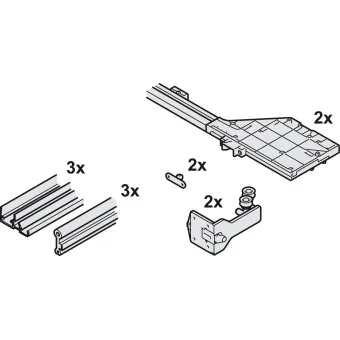 Track set, For wall unit version, Finetta Flatfront S 10 FB