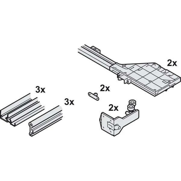 Profilių komplektas apatiniam F-Flush51 tvirtinimui P860-1627mm,