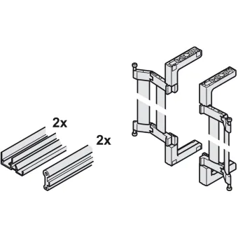 Track set, For wall unit version, Finetta Flatfront S 10 FB