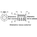 Įvorė įsukama M6 L13mm,