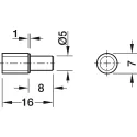 Shelf support, for inserting into drill hole Ø5mm, steel with plastic cap