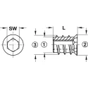 Screw-in sleeve, Steel, with rim