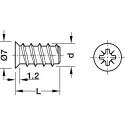 Euro screw, Varianta, for Ø5mm drill holes, 6x16mm, countersunk head, PZ, steel, fully threaded