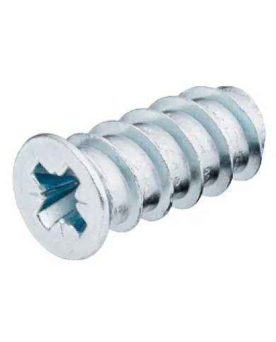 Euro screw Varianta, for Ø5mm drill holes, 6x8mm, countersunk head, PZ, steel, fully threaded