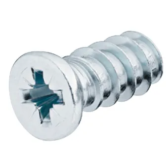 Euro screw Varianta, for Ø5mm drill holes, 6x10,5mm, cylindrical head, PZ, steel, fully threaded