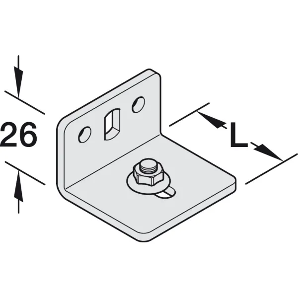 Mounting bracket, with screw and nut