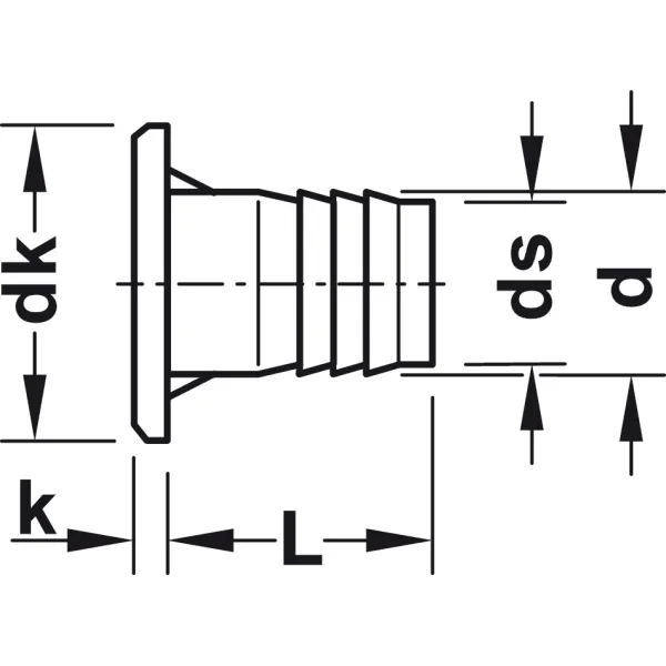 Press-fit sleeve, Internal thread, steel, with rim