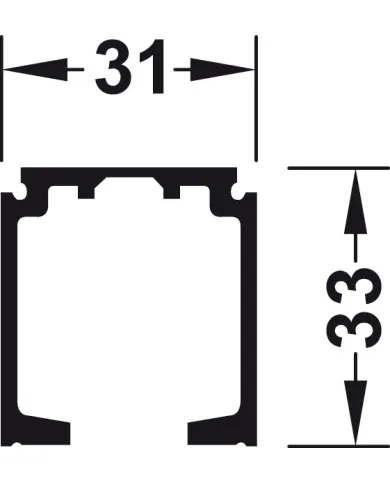 Single running track, Pre-drilled, W31mm H33mm
