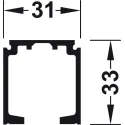 Profilis viršutinis Slido D-Line L6000mm, H33mm, aliuminis anoduotas