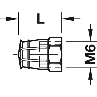 Spreading sleeve with a ball, with M6 internal thread, 8x12mm, brass