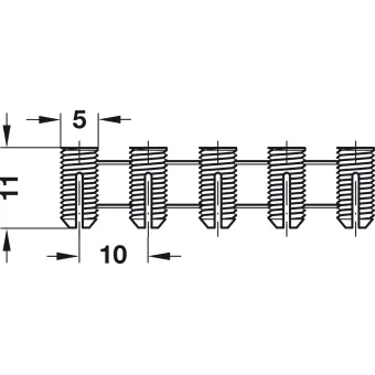 Įvorė išsipečianti (20vnt.), medvaržščiui M5x11mm, plastikas