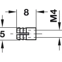 Įvorė M4x8 žalvaris HAFELE
