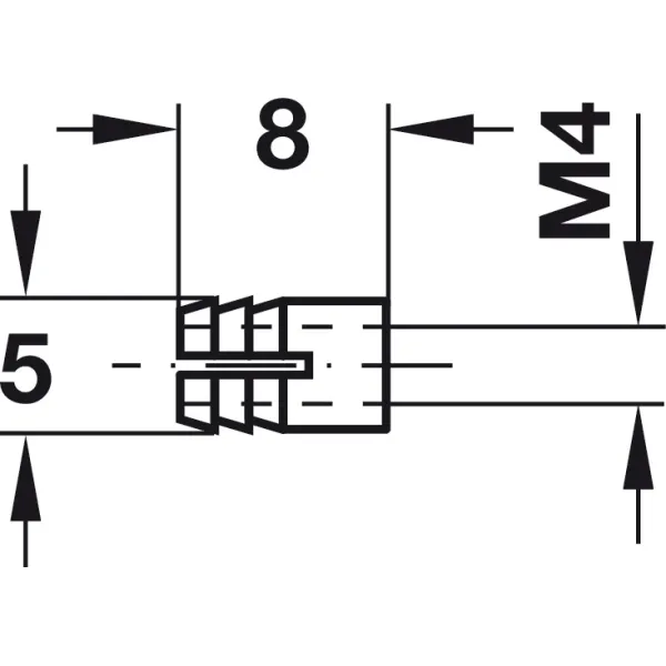 Įvorė M4x8 žalvaris HAFELE