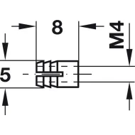 Įvorė M4x8 žalvaris HAFELE