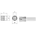 Įvorė išsipečianti su rutuliuku, M6 vidinis sriegis, 8x12mm, plastikas