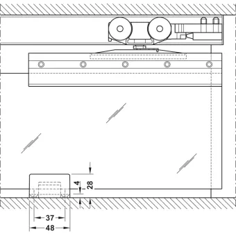 SDS Slido D-Line 120 L stiklinėms 1 durims