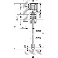 Sliding door fitting, Slido D-Line11 120L, set without running track