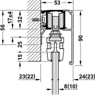 Sliding door fitting, Slido D-Line11 120L, set without running track