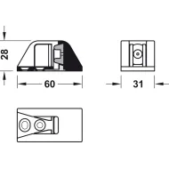 Sliding door fitting, Slido D-Line11 120L, set without running track