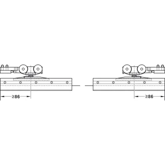 Sliding door fitting, Slido D-Line11 120L, set without running track