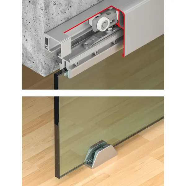 Sliding door fitting, Slido D-Line11 120L, set without running track