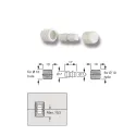 Kaištis BONE (Male) Ø7mm, L17mm, plastikinis balta